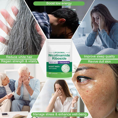 Nad Nicotinamide Riboside 900, Nicotinamide Riboside, Nad+ Supplement, With Posomal Resveratrol, Quercetin, Supports Healthy Anti-Aging, Improves Immunity - 80 Capsules