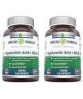 Amazing Formulas Hyaluronic Acid & Msm Supplement | 500 Mg | 120 Capsules | Non-Gmo | Gluten Free | (Pack Of 2)