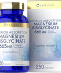 Carlyle Buffered Magnesium Bisglycinate 665 mg | 250 Capsules | Chelated Essential Mineral | Non-GMO and Gluten Supplement