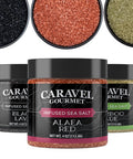 Sea Salt Superstore Hawaiian Sea Salt 3-Pack - Hawaiian Alaea Red Bamboo Jade Black Lava - All-Natural Sea Salts from the Pacific Ocean and Hawaiian Islands - Gluten- No MSG Non-GMO - Chef's Choice (4 oz Jar x 3)