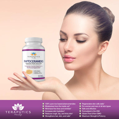 Phytoceramides Ceramide-Pcd Made From Rice - W/ Biotin And Kiwi Seed - Non Gmo Gluten Free Hair Skin And Nails Vitamin, Reduce