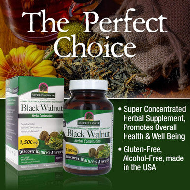 Nature'S Answer Black Walnut Complex 1500mg 90-Capsules | Promotes Overall Wellbeing | Vegan Gluten- Non-GMO Kosher | Single Count
