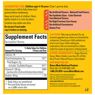 Nature Made Kids First Vitamin C Gummies For Kids Dietary Supplement For 110 Gummies
