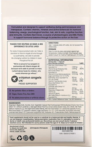 Perimenopause & Menopause All-in-One Supplement (2 Month Supply) with Natural Plant Oestrogens - Menopure is UK Made by Innopure