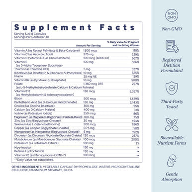 FullWell Women's Prenatal Essentials - Women s Prenatal Multivitamin & Fish Oil - Supports Maternal Health & Fetal Development - Omega 3 DHA Folate & Choline- 30 Servings