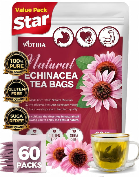 WOTIHA 50 Count Premium White Mulberry Leaf Tea Bags - 100% Natural & Pure, Improves Digestion, Supports Wellness, Slightly Sweet & Refreshing,Non-GMO Caffeine-Free, Additive-Free, Sugar-Free, Vegan