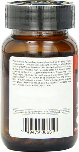Futurebiotics Vitamin D3 5000 IU, 90 Softgels