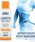 Applied Nutrition L Carnitine Liquid 3000 with Green Tea and Vitamin C 3000mg L-Carnitine Per Serving Natural Flavouring Boosts Energy and Weight Management Vegan Friendly 480ml (Tangy Orange)