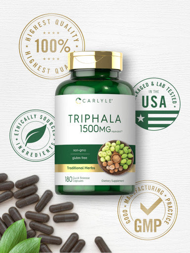 Carlyle Triphala Capsules 1500mg 180 Count