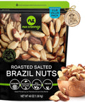 NUT CRAVINGS - Brazil Nuts Roasted & Salted - No Shell, Whole (16oz - 1 LB) Packed Fresh in Resealable Bag - Healthy Protein Food Snack, Food Assortments