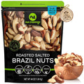 NUT CRAVINGS - Brazil Nuts Roasted & Salted - No Shell, Whole (16oz - 1 LB) Packed Fresh in Resealable Bag - Healthy Protein Food Snack, Food Assortments