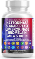 Nattokinase 4000 Fu Serrapeptase 120000 Spu Lumbrokinase Enzyme Supplement With Bromelain Papain Papaya Enzymes Rutin Extract