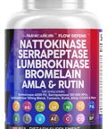 Nattokinase 4000 Fu Serrapeptase 120000 Spu Lumbrokinase Enzyme Supplement With Bromelain Papain Papaya Enzymes Rutin Extract