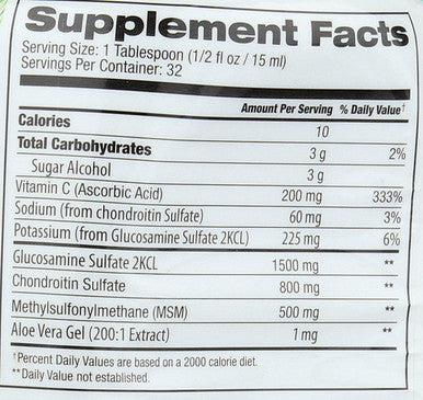 Tropical Oasis Liquid Glucosamine Chondroitin w/ MSM and Vitamin C for maximum absorption (16 oz) Liquid