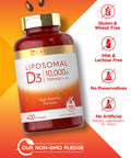 Carlyle Vitamin D3 Liposomal | 10,000 Iu | 400 Softgels | Non-Gmo And Gluten Free Formula | High Potency Vitamin D Supplement