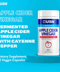 USN Vibrance Series Apple Cider Vinegar Supplement Capsules with Cayenne Pepper & Fermented Apple Cider Vinegar for Immune Support & Gut Health- 60 Veggie Capsules (Pack of 1)