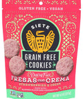 Siete Gluten Free Fresas Con Crema Cookies | Vegan | Grain Free | Non GMO | Dairy Free | Made with Almond Flour & Coconut Oil | 4.5 Oz. Bag (Pack of 1)
