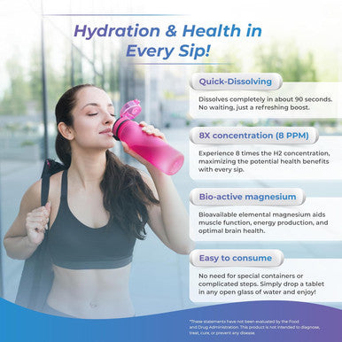 WELLNESS EXTRACT H2 Molecular Hydrogen Water Tablets With Effervescent Technology For Healthy Hydration Optimal Energy And Metabolism Support 8 Ppm. (60, Raspberry)