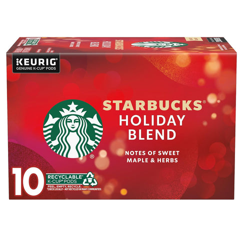 Starbucks K-Cup Coffee Pods, Medium Roast Coffee for Keurig Brewers, Holiday Blend, 100% Arabica, Limited Holiday Edition, 1 Box (32 Pods)