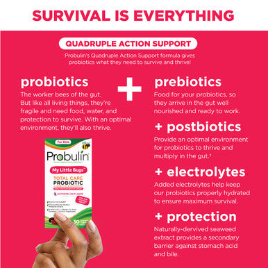 Probulin Total Care My Little Bugs Daily Probiotic Gut Support for Kids 30 Chew Tablets