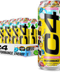 C4 Performance Energy Drink Cosmic Rainbow, Zero Sugar Carbonated Preworkout Energy, 200mg Caffeine with Beta Alanine, 16 Fl Oz (12 Pack), Packaging May Vary