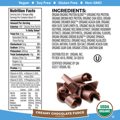 Orgain Organic Plant Based Protein Greens Powder Creamy Chocolate Fudge 1.94 Pound Organic Plant Based Protein Powder Peanut Butter Vegan Low Net Carbs Non Dairy Gluten 2.03 Pound