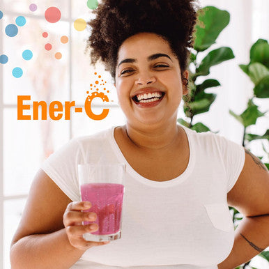 Ener-C Raspberry Multivitamin Drink Mix Powder Vitamin C 1000Mg & Electrolytes With Real Fruit Juice Natural Energy & Immune Support For Women & Men - Non-Gmo Vegan & Gluten - 60 Count