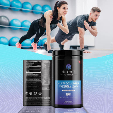 Dr Emil Nutrition Multi Collagen Peptides Powder 20g of Unflavored Hydrolyzed Collagen Protein Powder with Hyaluronic Acid for Hair Skin Nails and Joints 30 Servings
