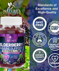 Immune Support Gummies - Powerful Sambucus Elderberry Gummies With Elderberry Extract, Zinc & Vitamin C Gummy, Max Potency Natural Vegan Immune Support Supplement For Adults & Children - 60 Gummies