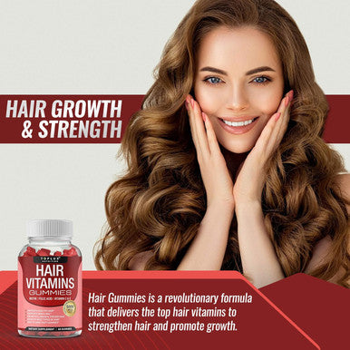 Hair Vitamins Gummies Supplement ÃƒÂ¢Ã¢â€šÂ¬Ã¢â‚¬Å“ Faster Hair Growth Gummy 5000Mcg Biotin, Folic Acid, Vitamin C & E, Support Stronger & Thicker Hair, Skin, Nails, Non-Gmo, For Men Women, 60 Berry Flavored Gummies
