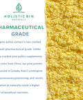 Organic Pine Pollen Powder by Holistic Bin | Pharmaceutical Grade, Wild Harvested, Golden Canadian Pine Pollen | Non GMO, No Additives | Pure Pollen Supplement Made from The Ponderosa Pine Tree, 20 g