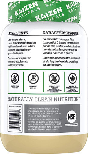 Kaizen Naturals Whey Protein - Vanilla Bean 840g 840 gram