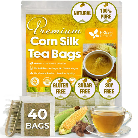 FreshDrinkUS, Premium 120 Mulberry Leaf Tea Bags, 100% Natural & Pure from Mulberry Leaves. Loose Leaf Herbal Tea. Made with Natural Material Tea Bags. No Sugar, No Caffeine, No Gluten, Vegan.