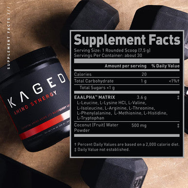 Kaged Muscle Amino Synergy - Vegan BCAA + EAA Powder, Premium Vegan Branched Chain Amino Acid and Essential Amino Acid Supplement with Coconut Water, Raspberry Lemonade, 30 Servings