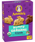 Annie's Organic Friends Bunny Grahams, Chocolate Chip, Chocolate, and Honey Baked Graham Snacks, 11.25 oz