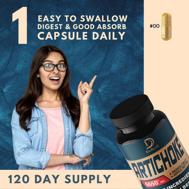Dedicad Artichoke Extract Capsules 6650Mg 4-Month Supply - Support Digestion, Immune Health & Body Balance - Combined 9 Herbs Pap