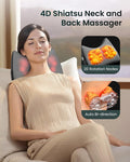 Snailax Shiatsu Back Massager For Pain Relief Deep Tissue, Cordless Neck And Back Massager, 4D Kneading Back Massager For Upper And Lower Back, Massage Pillow, Gifts For Women Men