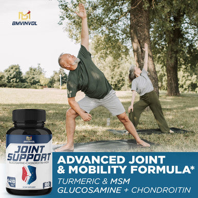 Premium Joint Support Supplement 180 Capsules 12 in 1 with Glucosamine Chondroitin MSM Turmeric Resveratrol Boswellia Serrata Black Pepper