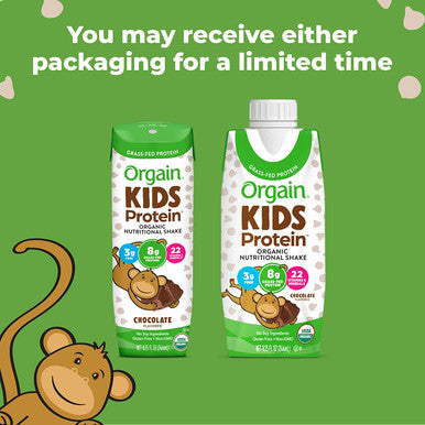 Orgain Organic Kids Protein Nutritional Shake Chocolate 8g of Protein 22 Vitamins Minerals Fruits Vegetables Gluten Soy NonGMO 8.25 Fl Oz Pack of 12