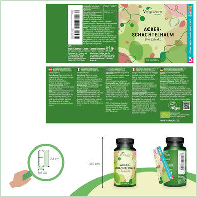 Vegavero Horsetail 1000mg VegaveroÃƒâ€šÃ‚Â® | 100% Organic | Natural Source of Silica | NO Additives | Hair, Skin & Nail Supplement | Equisetum Arvense Extract | 90 Vegan Capsules