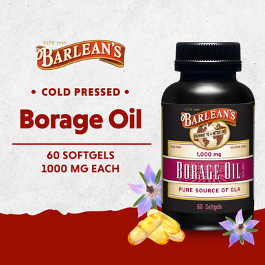 Barlean's Organic Oils Borage Oil 1000 Mg 60 Count Bottle
