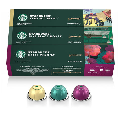 Starbucks by Nespresso Vertuo, Blonde & Medium Roast Variety Pack Coffee, 30-count Coffee Pods, Brews 7.8 oz.