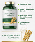 Ashwagandha Supplement 3000Mg | 360 Capsules | Root Extract Supplement | Non-Gmo, Gluten Free | By Carlyle