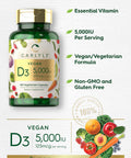 Carlyle Vitamin D3 5000 Iu | 180 Capsules | Vegan, Non-Gmo, And Gluten Free Formula | Vitamin D Supplement