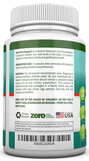 Uric Support - Herbal Uric Cleanse Supplement - 90 Veggie Capsules - with Tart Cherry, Chanca Piedra, Turmeric, Milk Thistle, Bromelain and More - Supports Kidney and Gallbladder Health