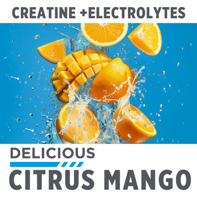 CON-CRET Creatine HCl + Hydration | Electrolyte Powder Tub | Citrus Mango | Sugar Free Electrolytes | Rehydration Formula w Potassium Sodium Zinc Magnesium to Hydrate & Recover (40 serv)