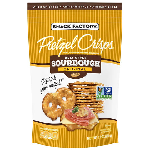 Snack Factory Pretzel Crisps, Cinnamon Sugar, Baked, Kosher, 7.2 Ounce (Pack of 12)