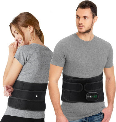 Flaremore Electric Heating Massage Pad For Back Xl Heated Waist Belt Wrap With 3 Fast Heating And Vibration Massage Modes Fsa Eligible 5000Mah Battery Operated Heat Pad For Back Waist Lumbar Abdomen