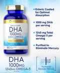 Carlyle Dha Supplement 1000Mg | 180 Softgels | 1240Mg Omega-3 | Non-Gmo, Gluten Free