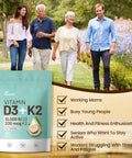 VivoNu Vitamin D3 K2 10000 IU with MK7-300 Virgin Coconut Oil Softgels, 2 in 1 Vitamins D and K Complex Vitamina D3 con K2 Supports Calcium Absorption Bone Immune and Heart Health Easy to Swallow
